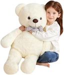 EARTHSOUND Giant Teddy Bear Stuffed Animal - Large Plush Toy Big Soft Toys - Huge Life Size Jumbo Cute Oversized Fat Bears Animals - Gifts for Girls Boys Kids Girlfriend (White, 30 inches)