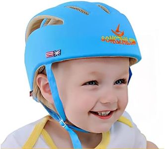 Baby Adjustable Helmet, Kid Soft Cushion Harnesses Cap, Toddler Infant Hat When Learning to Crawl Walk Play (Blue)