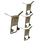 QCAA Steel Hangar for Wall, Clip on Brick Wall, Brick Clip, Antique Brass, Made in Taiwan, 4 Pack