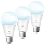 Torkase Outdoor Dusk to Dawn Light Bulbs, No Timer Required, 13W(100W Equivalent), 5000K Daylight, E26 A19 Automatic Sensor LED Bulb, Built-in Photocell Detector for Boundary Garage Patio, 3 Pack