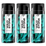 Wild Stone Edge Deodorant Spray For Men, Long Lasting Refreshing Everyday Wear Fragrance, Pack of 3 (200Ml Each)