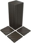 VANCASTLE Plastic Interlocking Deck Tiles, 11.8"x11.8"(Pack of 36), Patio Flooring Outdoor Waterproof All Weather Use, Outdoor Flooring for Patio Garden Poolside Front/Back Yard, Dark Coffee