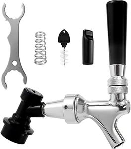 Hilangsan Stainless Steel Stem Beer Keg Tap Self-Closing Beer Tap Faucet Ball Lock Tap Polished Chrome-Plated Brass Beer Faucet Ball Lock Faucet with Ball Lock Quick Disconnect Picnic Corny Keg Tap