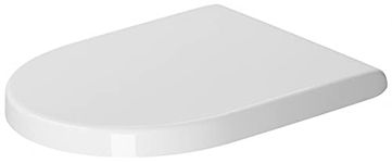 Duravit 63810000 Toilet Seat Starck 3, Urea Thermoset Lid, Toilet Cover with Stainless Steel Hinges, White, 46.5 x 38.1 x 4.3 centimeters