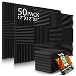 50 Pack Acoustic Foam Panels,2"X 12