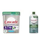 CASCADE PLATINUM FRESH WITH OXI 67 COUNT & Dishwasher Rinse Aid, Power Dry, 901ML