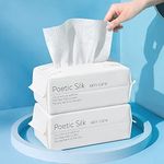 Farsler Disposable Face Towel, Facial Cotton Tissue for Sensitive Skin, Unscented and Ultra Soft Face Wipes, Cotton Dry Baby Wipes, Make-Up Remover Wipes (2 PACK=200Counts)