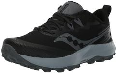 Saucony Women's Peregrine 14 Trail Running Shoe, Black/Carbon, 10.5W US