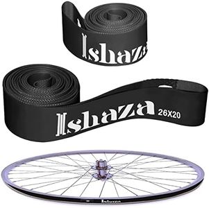 Ishaza Pack of 2 Bicycle Rim Strip 26" x 20mm – Red Rim Tape High-Pressure, Puncture & Temperature Resistant Durable Elastic PVC Bike Wheel Liner for Mountain & Road Bicycle (Black, 26Inch x 20mm)