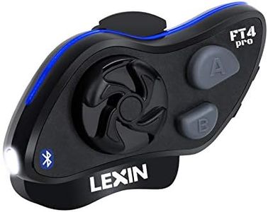 LEXIN 1pc FT4 PRO Motorcycle Bluetooth Headset Featuring Integrated Headlamp with SoS Mode, Amazing Audio, Helmet Intercom Communication System with Type-C Quick Charge, Great for on-Road, Off-Road