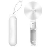 AlohaAir Handheld Fan, Portable Small Fan, Mini Hand Held Fan with USB Rechargeable, Eyelash Fan for Girls, Gifts for Women, Foldable Desk fan for Travel/Summer/Concerts/Lash, (White)