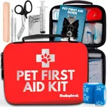 Dog First Aid Kit - Vet Approved Emergency Supplies for Dogs & Cats - Pet First Aid Handbook, Tick Remover, Slip Leash & Medical Essentials for Home, Camping, Car, RV, Travel, Road Trip