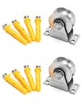 QWORK® 2 Pack U-Type Stainless Steel Pulley Block, Mute Bearings Sliding Roller Track Wheel, Swivel Lifting Rope Pulley Block for Wire Rope, Load Bearing: 400KG