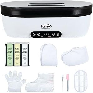 ForPro Nurture Digital Paraffin Bath Kit, All-In-One Paraffin Wax Kit for Hands and Feet, Includes 3 Lb. Paraffin Wax, Thermal Mitts & Booties, 100 Liners and Accessories