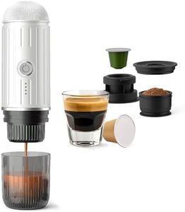BENFUCHEN Portable Espresso Machine For Travel, USB-C Charging, Self-Heating Electric Espresso Maker, 19 Bar Mini Coffee Maker On the Go For Camping & Hiking For Ground Coffee & NESPRESSOpods (White)