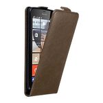 cadorabo Case works with Nokia Lumia 640 in COFFEE BROWN - Flip Style Case with Magnetic Closure - Wallet Etui Cover Pouch PU Leather Flip