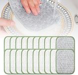 Double-Side Scratch-Free Wire Dishcloth, Multipurpose Wire Dishwashing Rags for Wet and Dry Non Scratch Dishcloth Rag, Reusable Metal Scrubbing Pads Sponge Cloths for Kitchen Cleaning (20pcs)