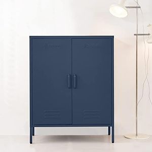 Artiss in Locker, Metal Sideboard Buffet Cabinet Bedside Table Shoe Storage TV Cabinets Organiser Home Bedroom Kitchen Living Room Bathroom Furniture, with Adjustable Shelf Handy Hook Blue