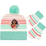 Disney Moana Girls Toddler Girls Beanie Winter Hat and Mittens Cold Weather Set, Age 2-4