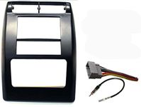 Aftermarket Double Din Radio Stereo Car Install Dash Kit Flat Black - Complete with Wire Harness and Antenna Adapter Fitted For Jeep Wrangler 2003-2006