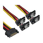 Inline® 29683X SATA Power Y Cable SATA Female to 4X SATA Male Angled with Safety Flaps 0.3 m