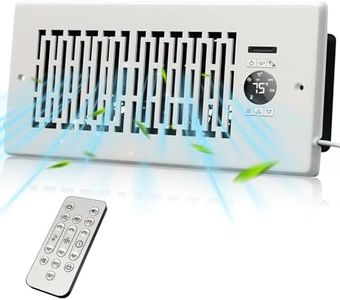 MOTCTQVD Register Booster Fan Fits 4” x 10” Register Holes, Smart Control Heating Cooling AC Vent Fan, 10-Speed Quiet Register Vent Booster Fans with Thermostat Control & Remote Control