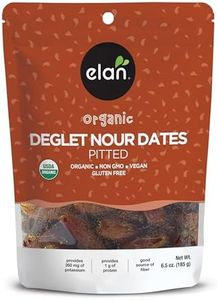 Elan Organic Pitted Dates, 6.5 oz, Naturally Sweet Dried Fruits, No Pits, No Sugar Added, No Sulphites, Non-GMO, Vegan, Gluten-Free, Kosher, Deglet Noor Dried Dates