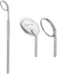 HOKIN Dental Mirror Number 5 Stainless Steel Professional Dentist Mirror with Two Removable Mirror Heads