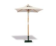 Jati Umbra 1.5m Small Tilting Garden Parasol with Cover (Natural) - Square | Single-Pulley | 2-Part Pole