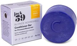 Jack59 Blonde Bombshell Solid Conditioner Bar for Processed Blonde Hair, Cleansing and Nourishing Natural Conditioner with Argan Oil, Vegan, pH Balanced, Gluten-Free, Sulphate-Free,100+ Washes, 2 oz