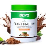 OZiva Bioactive Plant Protein (Chocolate) | 25g Protein,5.5 BCAA| Pea Isolate| Plant based Protein Powder for Women & Men | Essential Amino Acids| Vegan Protein supplement, Clean, Sugar free, 500g