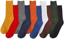 CHUNG Unisex 10Pack Novelty/Solid color Dress Socks Cotton Colorful Pattern Fashionable Funny Casual Crew Socks,Solid