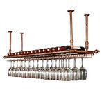 Wine Rack Ceiling Wine Racks | Hanging Wine Glass Holder | Vintage Wine Bottle Holder | Rustic Wall Mounted Wine Holder | Stemware Holder| Adjustable Height (Color : Bronze, Size : 120×30cm)1