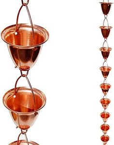 Stanwood Rain Chain Large Cup/Bell Copper Rain Chain 8-Feet