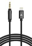 (Apple MFI Certified) iPhone Aux Lightning Cord to Male 3.5mm Auxiliary Cable (iPhone 12 Audio Link to Car Jack, Headphones & Speakers) (Black)