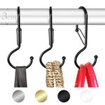 Blau Marité 6 Purse Hanger for Closet. Tote Hanger. S-Shaped Hooks S Hooks Twist Design. Anti Drop S-Shaped Hook for Hanging Handbags with Safety Buckle to Prevent Falls. Heavy Duty. (Black, Twisted)