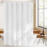 ECUCM Shower Curtain Liner Extra Long, Fabric Shower Curtain with 3 Large Magnets, Waterproof Soft Liner for Bathroom Bathtubs, Machine Washable Shower Liner, (Pure White, 71" W X 78" H)