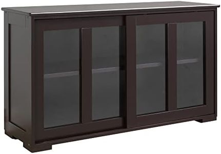 HOMCOM Modern Kitchen Sideboard, Stackable Storage Cabinet, Sliding Glass Door Console, Cupboard Serving Buffet, Coffee