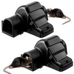 YANGUN Rat Traps, 2 Pack Rat Traps That Kill Instantly, Reusable Rat Catcher, Reusable Mouse Trap for Indoors and Outdoors, Professional Rat Traps That Kill Instantly, Child and Pet Friendly