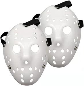 Halloween Full Face Mask 2 Pack DIY White Jason Mask Dance Cosplay Masquerade Party Mask Prop Horror Hockey