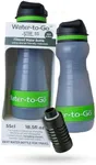 WATER-TO-GO Water Filter Bottle (18.5oz/55cl,Green) Perfect for Hiking Camping Travel and Survival - Eco-Friendly Bioplastic - Incl. 3-in-1 Purifier Filter