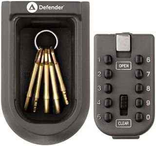 Defender Compact Key Safe - Mini Combination Outdoor - Waterproof - Free Fixing Kit - Key Lock Box - Push Button Wall Mounted - Key Cabinet