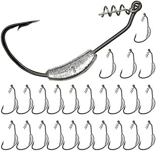 UperUper 25 Pack Weighted Swimbait Hooks, Jig Heads with Twist Lock, Soft Plastic Worm Fishing Hooks 1/0 2/0 3/0 4/0 5/0