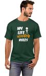 Duffers Marathi Printed t Shirts for Men & Women My Life Bayko Rules Round Neck Tshirt Half Sleeve Cotton Funny Saying T-Shirts Green