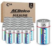 ACDelco 24-Count Size C Alkaline Batteries, Super Alkaline Battery, 7-Year Shelf Life, Recloseable Packaging