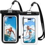 JOTO 2 Pack Waterproof Phone Pouch for snorkelling, IPX8 Underwater Case Sleeve Dry Bag for iPhone 15 14 13 Plus Pro Max, Galaxy S24 S23 S22 Ultra 7.0 inch, Cruise Beach Essential -Black/Clear