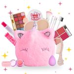 Linivya Kids Real Makeup Kit for Girls & Teens with Unicorn Pink Bag - Non-Toxic, Safe, Washable - Birthday Gift for 6 7 8 9 10 12 13 14 15 16 Years Old (Pack of 20)