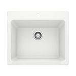 BLANCO 401927 LIVEN Drop-In or Undermount Laundry Sink, 25" L x 22" W x 12" D, White