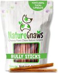 Nature Gnaws Extra Thin Bully Sticks for Small Dogs 5-6" (25 Count) - Long Lasting for Light Chewers and Puppies - Natural Beef Dog Chew Bones