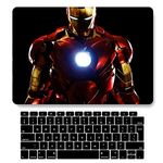 Bandless Case Compatible with MacBook Pro 13 inch 2020 2019 2018 2017 2016 Models A2338 M1 A2289 A2251 A2159 A1989 A1706 A1708,Protective Plastic Hard Shell and Keyboard Cover Skin-Ironman